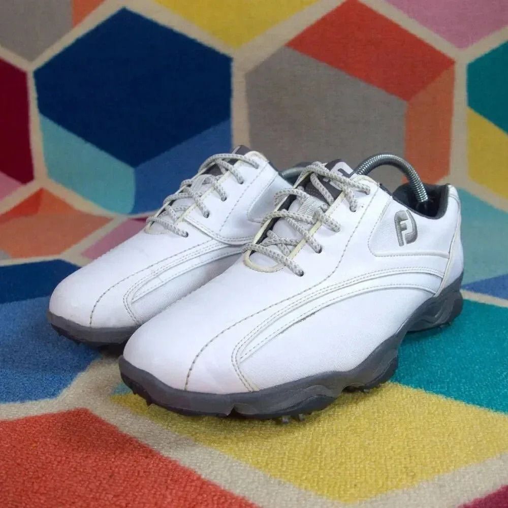 FootJoy Super Lites Men's Golf Shoes. White/Black Size 9 - Picture 2 of 6